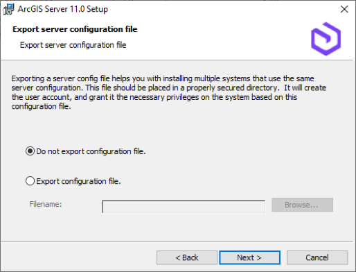 Export a server configuration file.